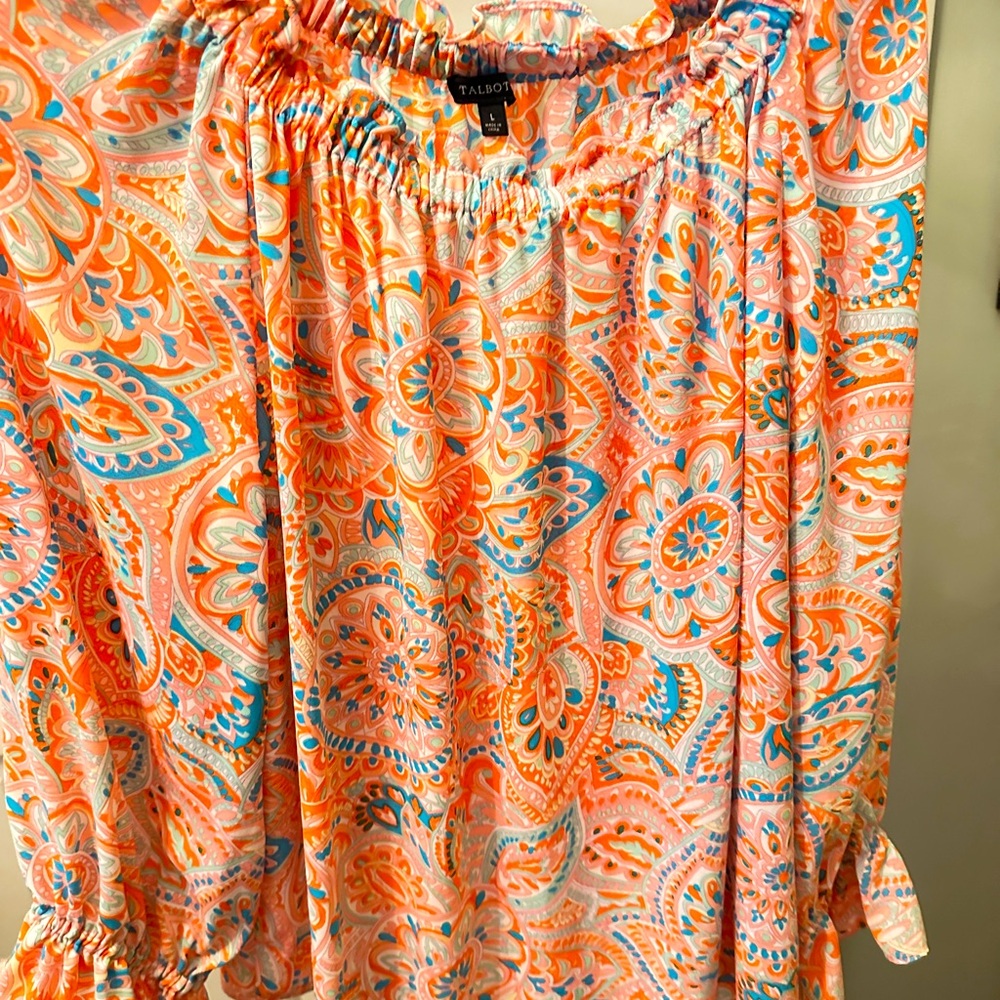 Beautiful fun Talbots paisley pull over top in great condition,  Sz L